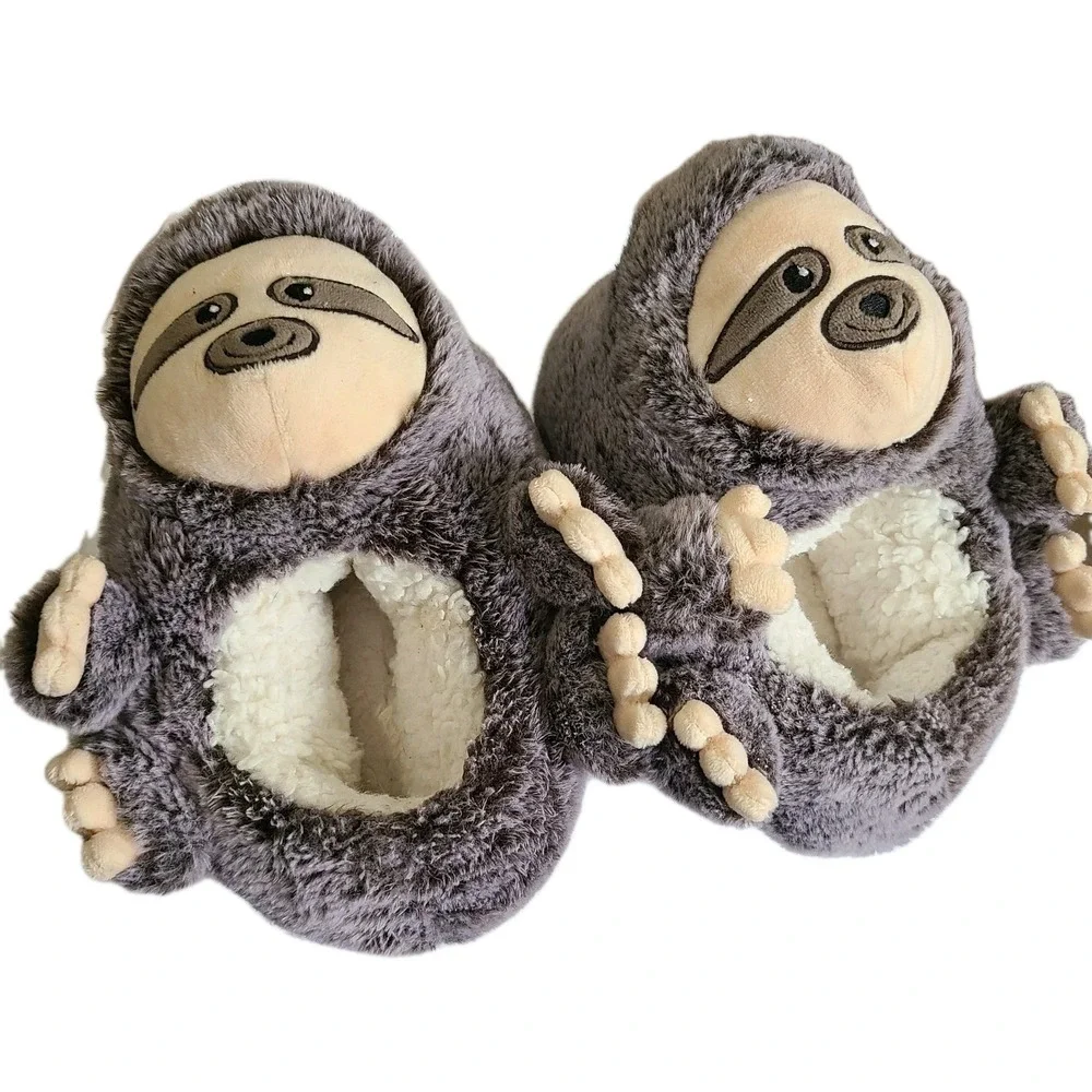 CAT & JACK Kids Child Sloth Loafer Slippers‎ Cat & Jack Gray Sz 13/1